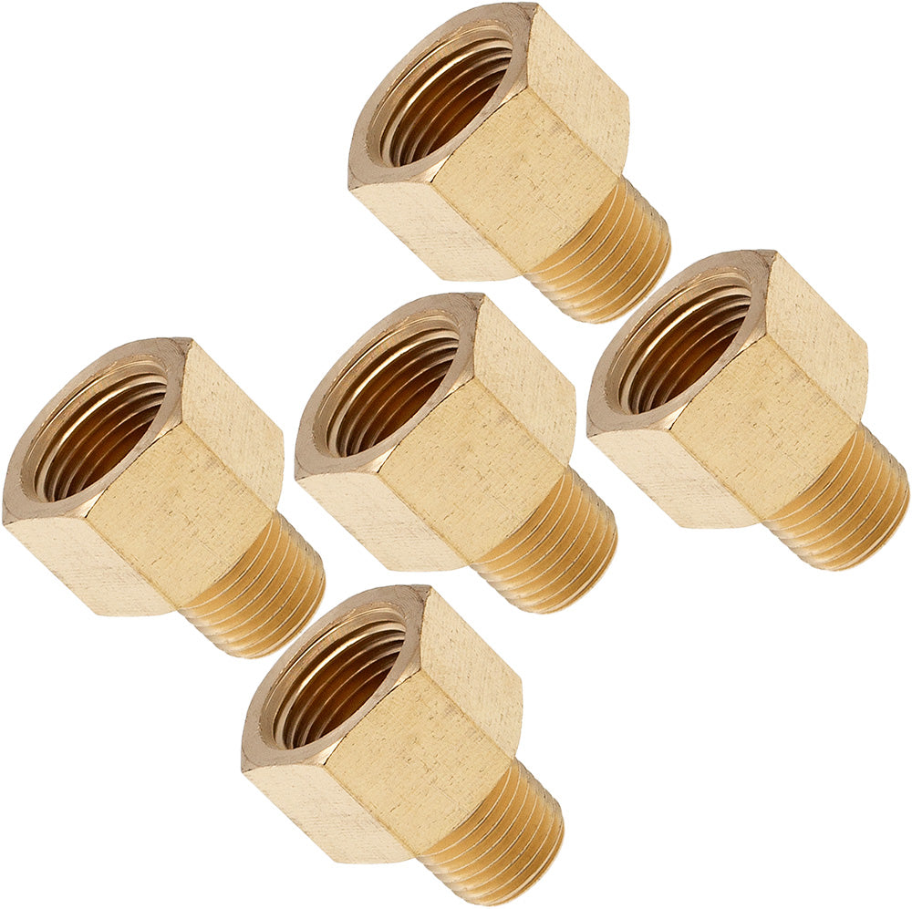 VIXEN HORNS VXA1438-5 1/4" NPT MALE TO 3/8" NPT FEMALE BRASS THREAD EXPANDER FITTING (5 PACK) image 0