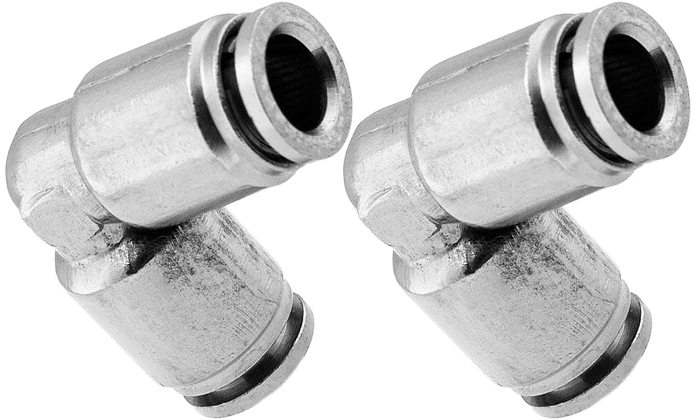 VIXEN AIR VXA8114-2 PUSH TO CONNECT (PTC) UNION ELBOW PNEUMATIC FITTING FOR 1/4" OD HOSES (2 PACK) image 0