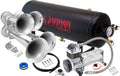 VIXEN HORNS VXO8325/4114 QUAD TRUMPET TRAIN AIR HORN CHROME PLATED WITH 2.5 GALLON TANK AND 200 PSI COMPRESSOR image 0