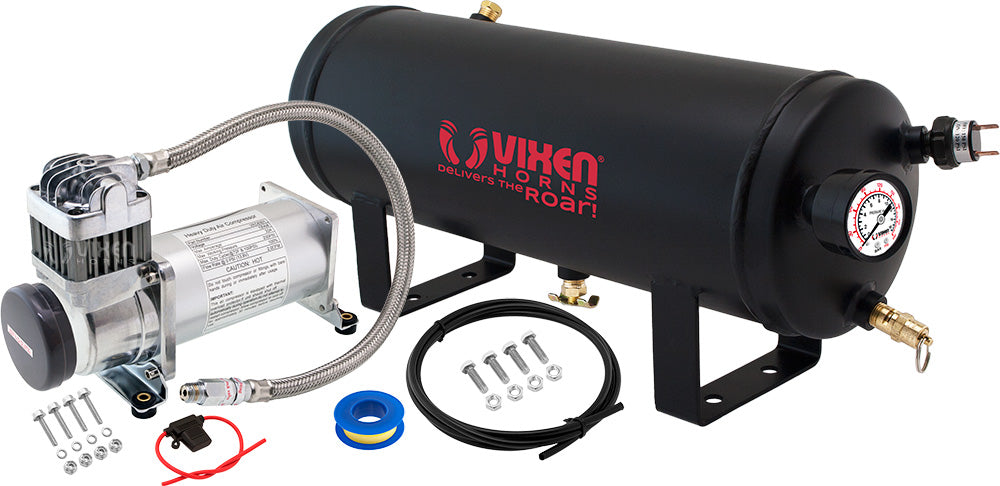 VIXEN HORNS VXO8315 1.5 GALLON AIR TANK WITH 200 PSI AIR COMPRESSOR ONBOARD AIR SYSTEM image 0
