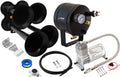 VIXEN HORNS VXO8705/4114B QUAD TRUMPET TRAIN AIR HORN BLACK WITH 0.5 GALLON TANK AND 150 PSI COMPRESSOR image 0