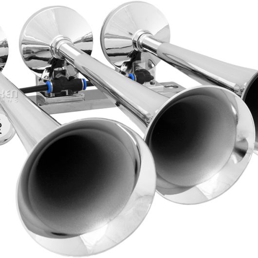 VIXEN HORNS VXH3118 TRIPLE TRUMPET TRAIN AIR HORN CHROME PLATED Vixen
