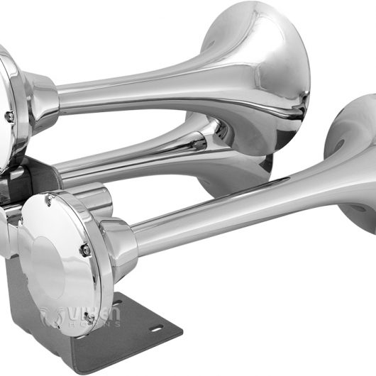 VIXEN HORNS VXH3318 TRIPLE TRUMPET TRAIN AIR HORN CHROME PLATED Vixen