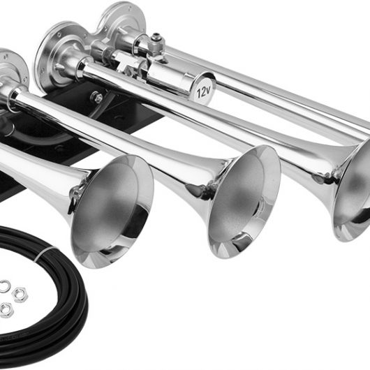 VIXEN HORNS VXH4124XLC FOUR TRUMPET TRAIN AIR HORN XLONG CHROME PLATED