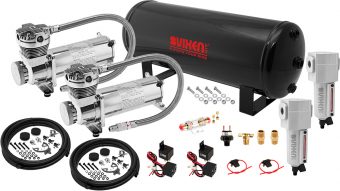 VIXEN AIR VXO4831DCF 3 GALLON STEEL AIR TANK WITH DUAL 200 PSI AIR COMPRESSOR ONBOARD AIR SYSTEM