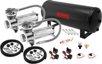 VIXEN AIR VXO4831DC 3 GALLON STEEL AIR TANK WITH DUAL 200 PSI AIR COMPRESSOR ONBOARD AIR SYSTEM
