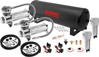 VIXEN AIR VXO4841DCF 4 GALLON STEEL AIR TANK WITH DUAL 200 PSI AIR COMPRESSOR ONBOARD AIR SYSTEM