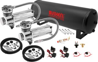 VIXEN AIR VXO4841DC 4 GALLON STEEL AIR TANK WITH DUAL 200 PSI AIR COMPRESSOR ONBOARD AIR SYSTEM