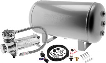 VIXEN AIR VXO4852A 6 GALLON ALUMINUM AIR TANK SILVER WITH 200 PSI AIR COMPRESSOR ONBOARD AIR SYSTEM