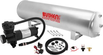 VIXEN AIR VXO4852GB 5 GALLON STEEL AIR TANK SILVER WITH 200 PSI AIR COMPRESSOR ONBOARD AIR SYSTEM