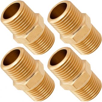 VIXEN AIR VXA1212-4 1/2" NPT MALE TO 1/2" NPT MALE STRAIGHT COUPLING (4 PACK)