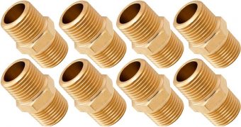 VIXEN AIR VXA1212-8 1/2" NPT MALE TO 1/2" NPT MALE STRAIGHT COUPLING (8 PACK)
