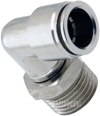 VIXEN AIR VXA2121 1/2" NPT MALE TO PUSH TO CONNECT (PTC) FOR 1/2" OD HOSE SWIVEL ELBOW