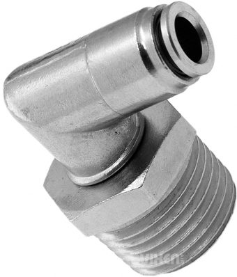 VIXEN AIR VXA2124 1/2" NPT MALE TO PUSH TO CONNECT (PTC) FOR 1/4" OD HOSE SWIVEL ELBOW