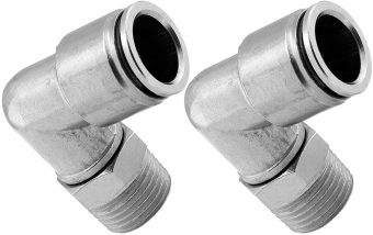 VIXEN AIR VXA2321-2 3/8" NPT MALE TO PUSH TO CONNECT (PTC) FOR 1/2" OD HOSE SWIVEL ELBOW (2 PACK)