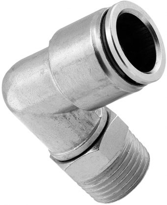 VIXEN AIR VXA2321 3/8" NPT MALE TO PUSH TO CONNECT (PTC) FOR 1/2" OD HOSE SWIVEL ELBOW