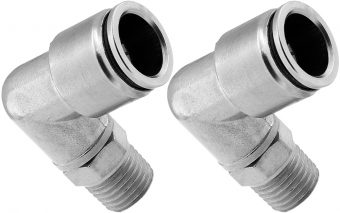 VIXEN AIR VXA2421-2 1/4" NPT MALE TO PUSH TO CONNECT (PTC) FOR 1/2" OD HOSE SWIVEL ELBOW (2 PACK)