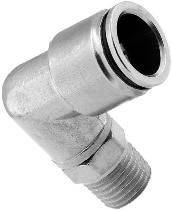 VIXEN AIR VXA2421 1/4" NPT MALE TO PUSH TO CONNECT (PTC) FOR 1/2" OD HOSE SWIVEL ELBOW
