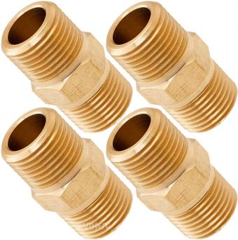 VIXEN AIR VXA3838-4 3/8" NPT MALE TO 3/8" NPT MALE STRAIGHT COUPLING (4 PACK)