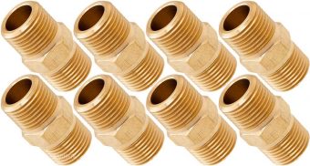 VIXEN AIR VXA3838-8 3/8" NPT MALE TO 3/8" NPT MALE STRAIGHT COUPLING (8 PACK)