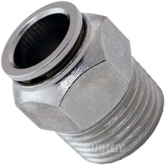 VIXEN AIR VXA7121 1/2″ NPT MALE TO PUSH TO CONNECT (PTC) FOR 1/2″ OD HOSE STRAIGHT PNEUMATIC FITTING
