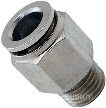 VIXEN AIR VXA7148 1/4″ NPT MALE TO PUSH TO CONNECT (PTC) FOR 3/8″ OD HOSE STRAIGHT PNEUMATIC FITTING