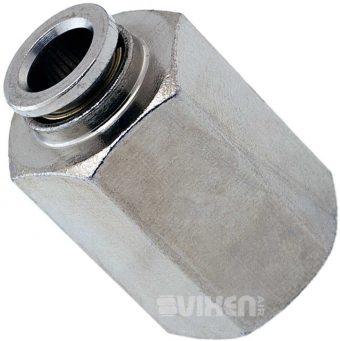 VIXEN AIR VXA7149 1/4″ NPT FEMALE TO PUSH TO CONNECT (PTC) FOR 1/4″ OD HOSE STRAIGHT PNEUMATIC FITTING