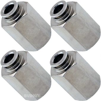 VIXEN AIR VXA7149-4 1/4″ NPT FEMALE TO PUSH TO CONNECT (PTC) FOR 1/4″ OD HOSE STRAIGHT PNEUMATIC FITTING (4 PACK)