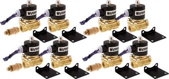 VIXEN AIR VXF2012M-8 12V 1/2" NPT HIGH FLOW ELECTRIC AIR VALVE (8-PACK) WITH FOUR 1/2" FLOW/DUMP CONTROL VALVE