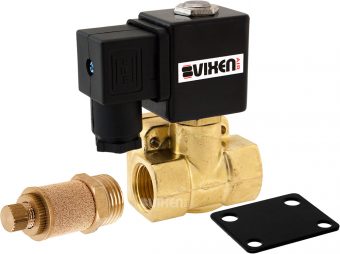 VIXEN AIR VXF4012M 12V 1/2″ NPT HIGH FLOW ELECTRIC AIR VALVE WITH ONE 1/2" FLOW/DUMP CONTROL VALVE