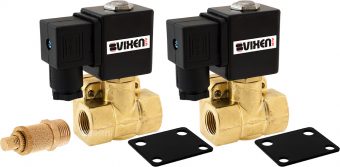 VIXEN AIR VXF4038M-2 12V 3/8″ NPT HIGH FLOW ELECTRIC AIR VALVE (2-PACK) WITH ONE 3/8" FLOW/DUMP CONTROL VALVE
