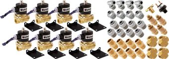 VIXEN AIR VXK1204 1/2" NPT AIR RIDE SUSPENSION HIGH FLOW ELECTRIC AIR VALVES/SOLENOIDS 210 PSI FOUR CORNERS WITH FITTINGS