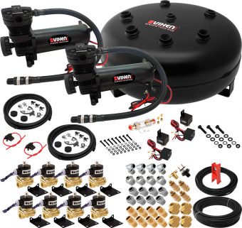 VIXEN AIR VXX1208H/4840DB AIR SUSPENSION KIT FOR TRUCK/CAR BAG/AIR RIDE/SPRING. ON BOARD SYSTEM, DUAL 200PSI COMPRESSOR, 4 GALLON TAN