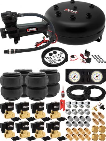 VIXEN AIR VXX1209FW/4840B AIR SUSPENSION KIT FOR TRUCK/CAR BAG/AIR RIDE/SPRING. ON BOARD SYSTEM, 200PSI COMPRESSOR, 4 GALLON TANK