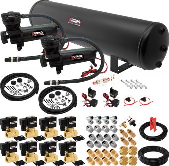 VIXEN AIR VXX1209H/4852DB AIR SUSPENSION KIT FOR TRUCK/CAR BAG/AIR RIDE/SPRING. ON BOARD SYSTEM, DUAL 200PSI COMPRESSOR, 5 GALLON TANK