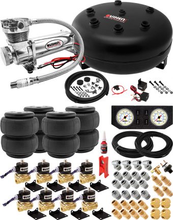 VIXEN AIR VXX3804FW/4840C AIR SUSPENSION KIT FOR TRUCK/CAR BAG/AIR RIDE/SPRING. ON BOARD SYSTEM, 200PSI COMPRESSOR, 4 GALLON TANK