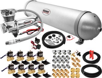 VIXEN AIR VXX3804H/4850C AIR SUSPENSION KIT FOR TRUCK/CAR BAG/AIR RIDE/SPRING. ON BOARD SYSTEM, 200PSI COMPRESSOR, 5 GALLON ALUMINUM TANK