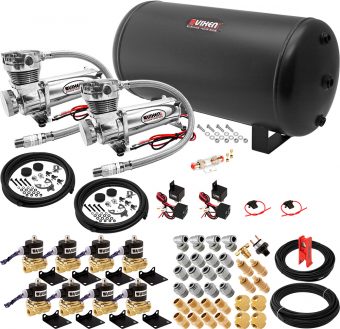 VIXEN AIR VXX3804H/4863DC AIR SUSPENSION KIT FOR TRUCK/CAR BAG/AIR RIDE/SPRING. ON BOARD SYSTEM, DUAL 200PSI COMPRESSOR, 6 GALLON TANK