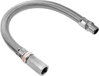 VIXEN AIR VXA7338C STAINLESS STEEL BRAIDED LEADER HOSE EXTENSION 3/8" FEMALE TO 3/8" MALE NPT 12" CHROME