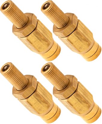 VIXEN AIR VXA1014-4 INFLATION SCHRADER VALVE WITH PUSH TO CONNECT FOR 1/4" OD AIR LINE (4 PACK)