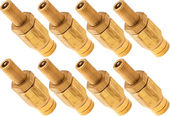 VIXEN AIR VXA1014-8 INFLATION SCHRADER VALVE WITH PUSH TO CONNECT FOR 1/4" OD AIR LINE (8 PACK)