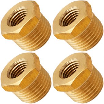 VIXEN HORNS VXA1214-4 1/2" NPT MALE TO 1/4" NPT FEMALE BRASS THREAD REDUCER FITTING (4 PACK)