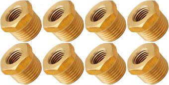VIXEN HORNS VXA1214-8 1/2" NPT MALE TO 1/4" NPT FEMALE BRASS THREAD REDUCER FITTING (8 PACK)