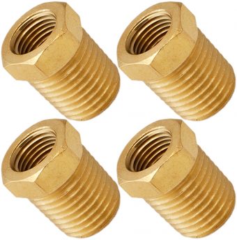 VIXEN HORNS VXA1418-4 1/4" NPT MALE TO 1/8" NPT FEMALE BRASS THREAD REDUCER FITTING (4 PACK)