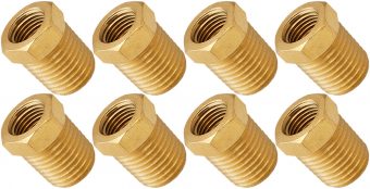 VIXEN HORNS VXA1418-8 1/4" NPT MALE TO 1/8" NPT FEMALE BRASS THREAD REDUCER FITTING (8 PACK)