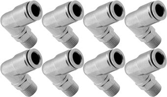 VIXEN AIR VXA2438-8 1/4" NPT MALE TO PUSH TO CONNECT (PTC) FOR 3/8" OD HOSE SWIVEL ELBOW (8 PACK)