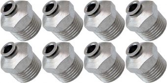 VIXEN AIR VXA7124-8 1/2″ NPT MALE TO PUSH TO CONNECT (PTC) FOR 1/4″ OD HOSE STRAIGHT PNEUMATIC FITTING (8 PACK)