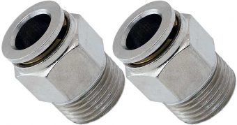 VIXEN AIR VXA7383-2 3/8″ NPT MALE TO PUSH TO CONNECT (PTC) FOR 3/8″ OD HOSE STRAIGHT PNEUMATIC FITTING (2 PACK)