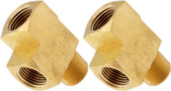 VIXEN HORNS VXA7612-2 1/2" NPT MALE (1) X 1/2" NPT FEMALE (2) TEE BRASS FITTING (2 PACK)