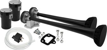 VIXEN HORNS VXH2112B/P DUAL TRUMPET TRAIN AIR HORN KIT WITH COVERS BLACK